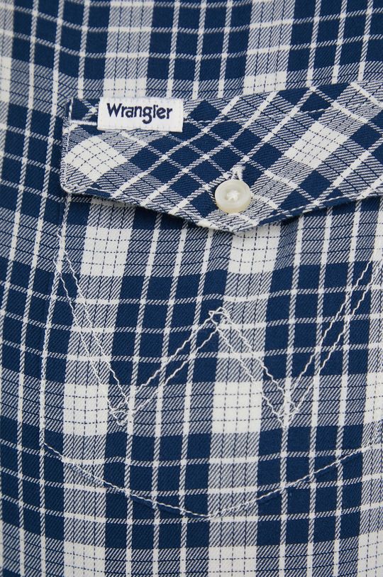 Bavlnená košeľa Wrangler tmavomodrá