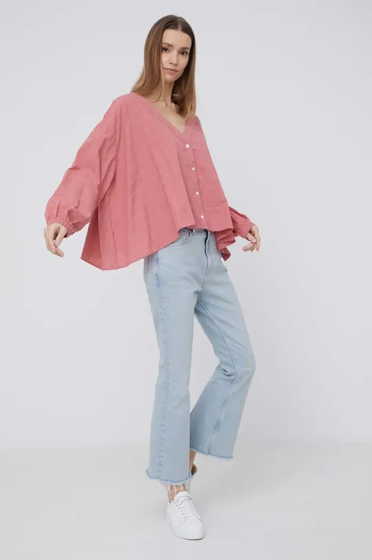 ροζ Βαμβακερό πουκάμισο Wrangler Γυναικεία