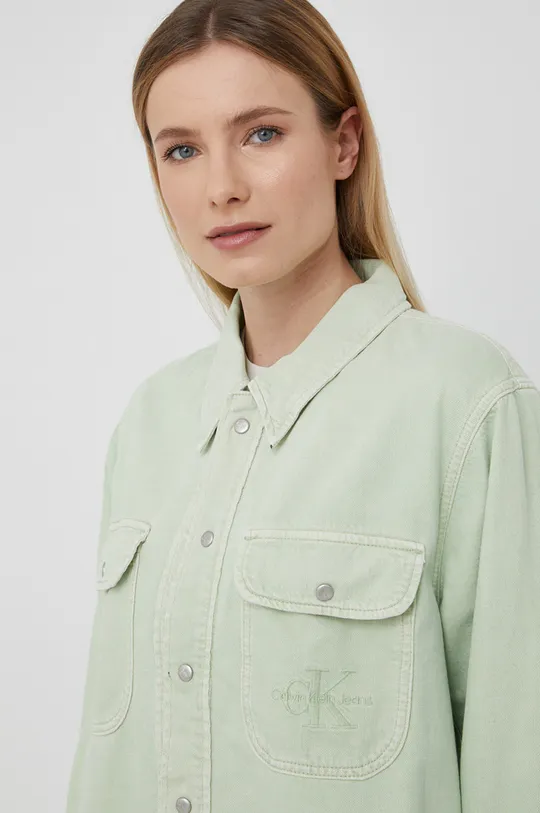 zelená Rifľová košeľa Calvin Klein Jeans