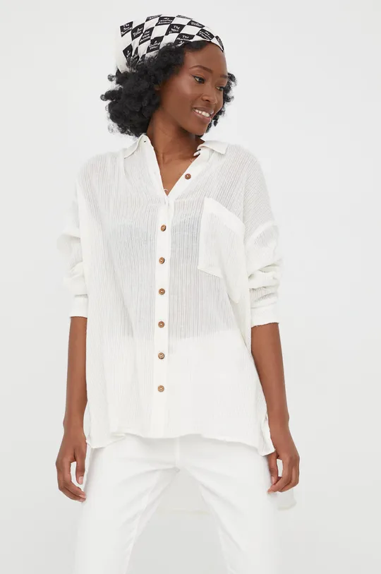 λευκό Βαμβακερό πουκάμισο Billabong Γυναικεία
