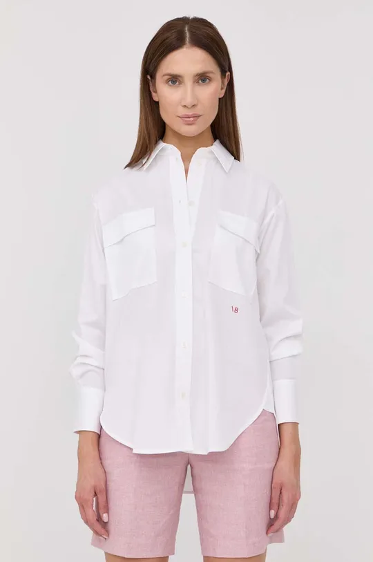 λευκό Βαμβακερό πουκάμισο Victoria Beckham Γυναικεία