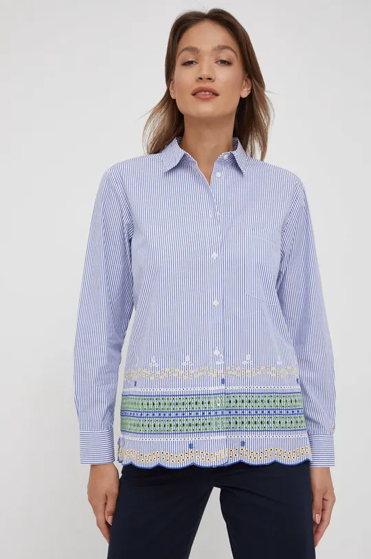 Хлопковая рубашка Tommy Hilfiger женская relaxed классический воротник ...