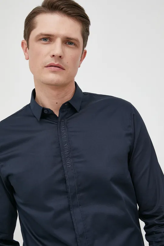 σκούρο μπλε Βαμβακερό πουκάμισο Armani Exchange