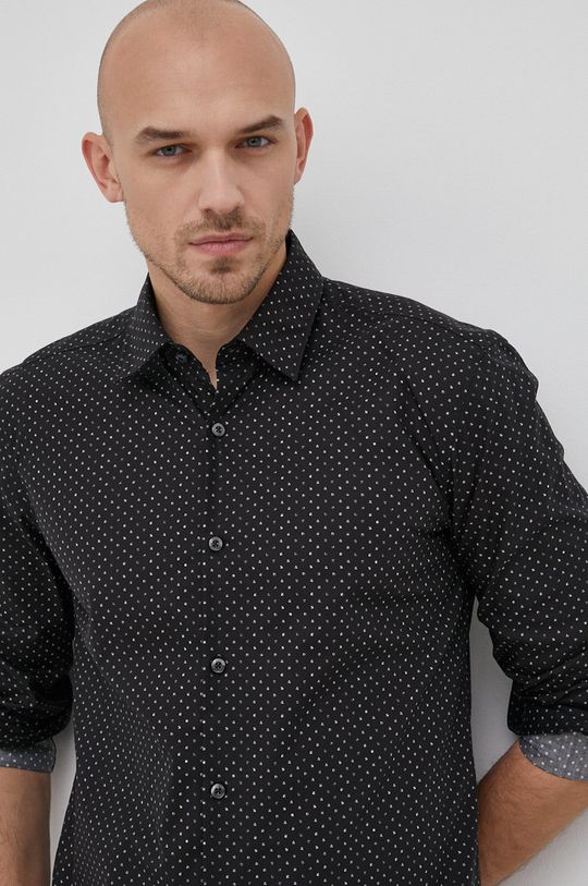čierna Bavlnená košeľa Hugo Pánsky