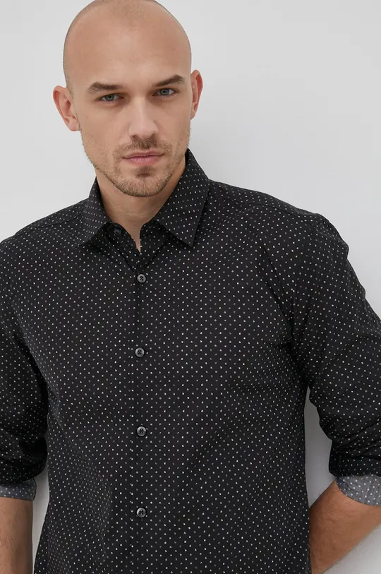 μαύρο Hugo - Βαμβακερό πουκάμισο Ανδρικά