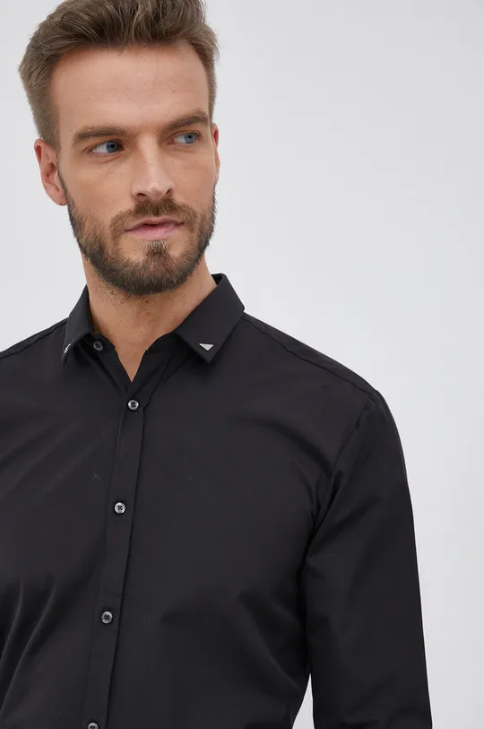 čierna Bavlnená košeľa Hugo Pánsky
