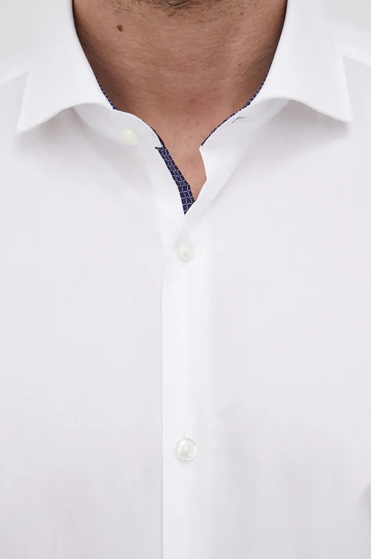 Βαμβακερό πουκάμισο Hugo λευκό