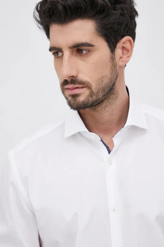 λευκό Βαμβακερό πουκάμισο Hugo