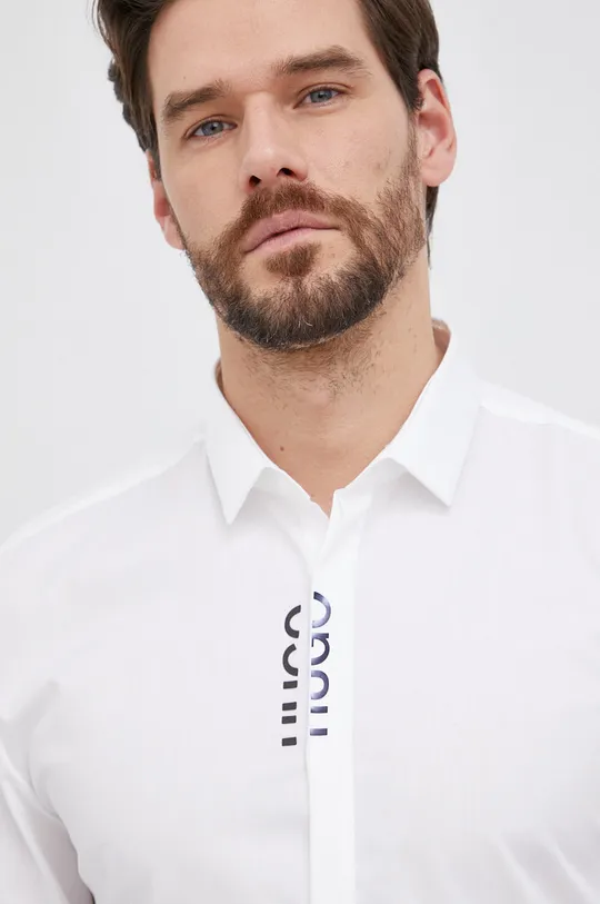 λευκό Βαμβακερό πουκάμισο Hugo Ανδρικά