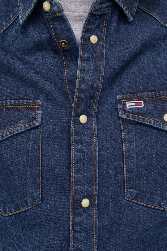 Tommy Jeans - Τζιν πουκάμισο σκούρο μπλε