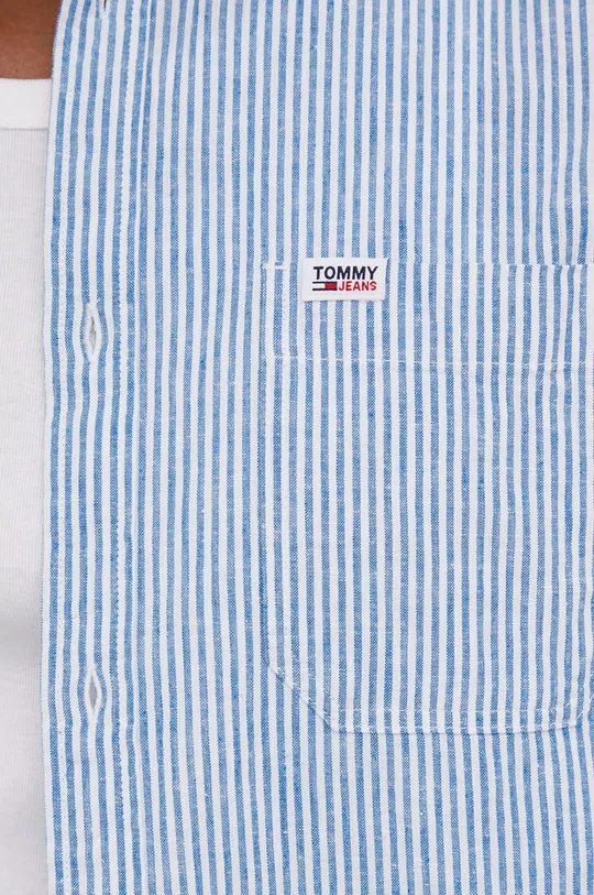 Tommy Jeans koszula z domieszką lnu DM0DM13351.PPYY niebieski