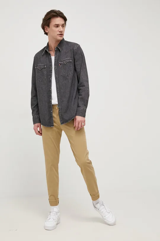 Levi's camicia di jeans grigio