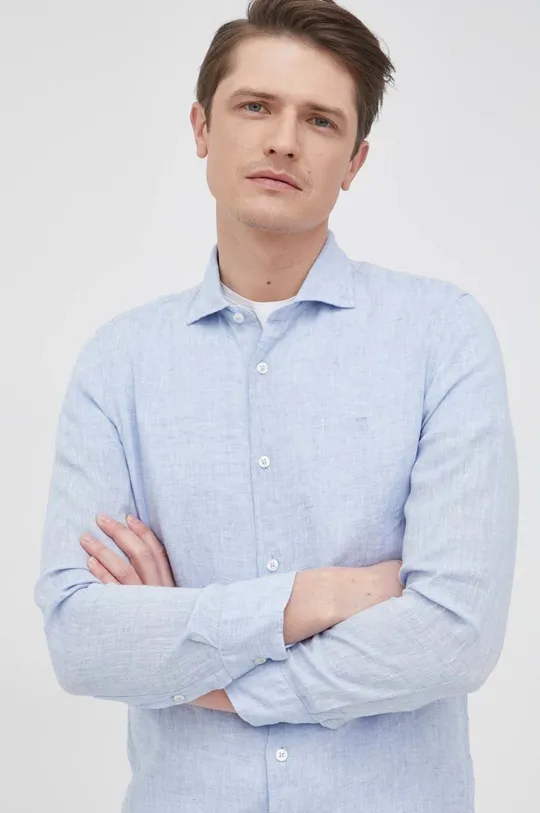 modrá Ľanová košeľa Marc O'Polo Pánsky