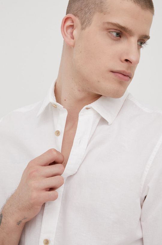 bílá Košile ze směsi lnu Premium by Jack&Jones