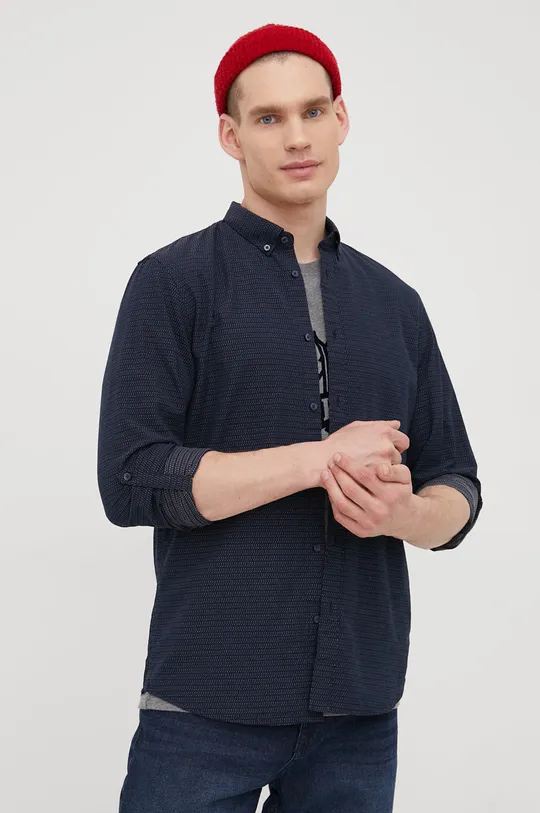 σκούρο μπλε Βαμβακερό πουκάμισο Tom Tailor Ανδρικά