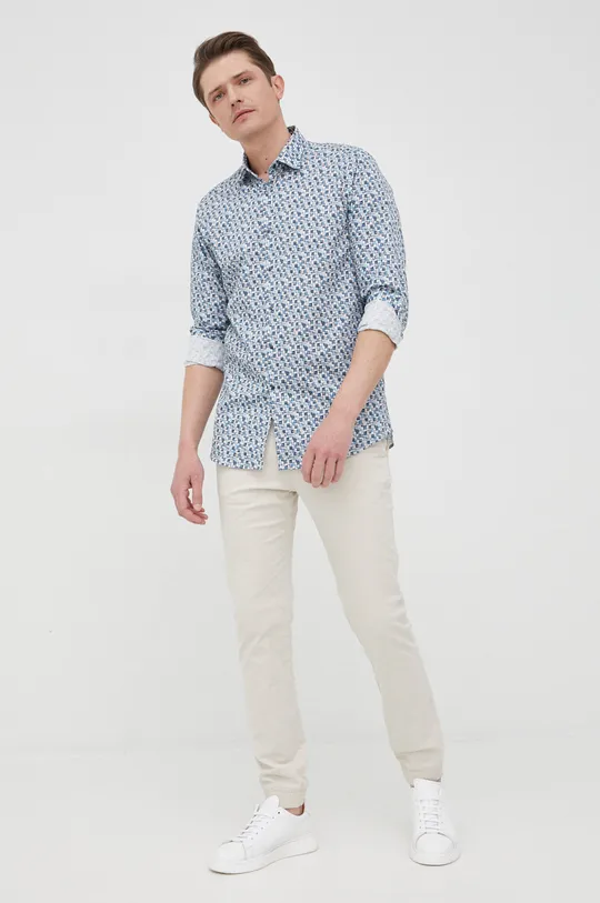 Karl Lagerfeld koszula bawełniana 521609.605003 niebieski
