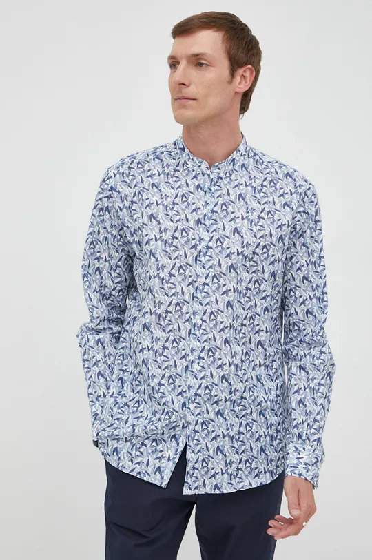blu navy Karl Lagerfeld camicia di lino Uomo