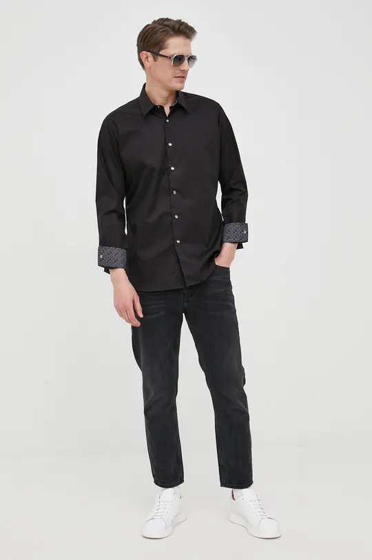 Karl Lagerfeld koszula bawełniana 521685.605100 czarny