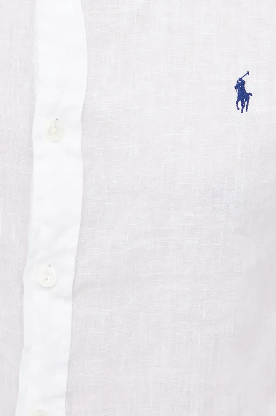 Lanena srajca Polo Ralph Lauren bela