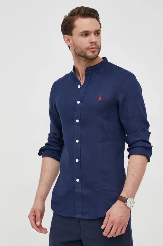тёмно-синий Льняная рубашка Polo Ralph Lauren Мужской