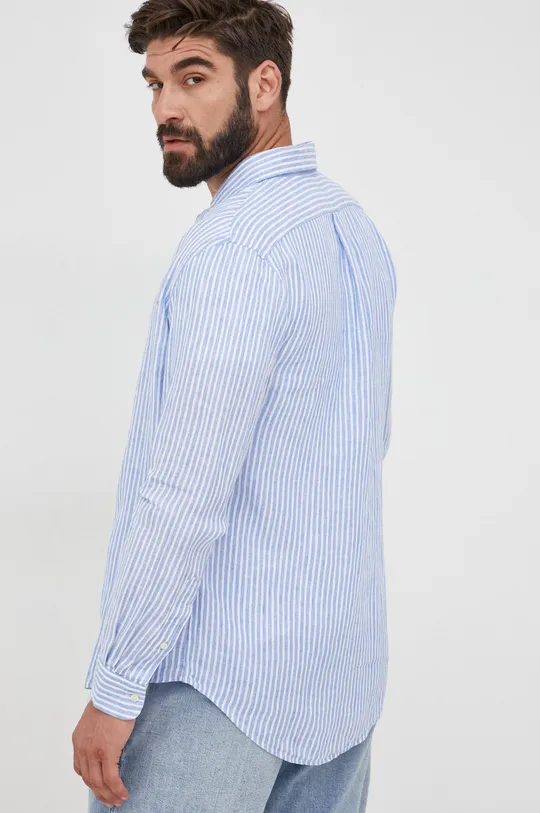 niebieski Polo Ralph Lauren koszula lniana 710873446001