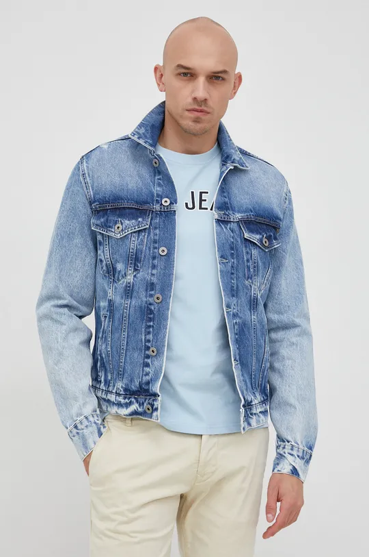 niebieski Pepe Jeans kurtka jeansowa PINNER