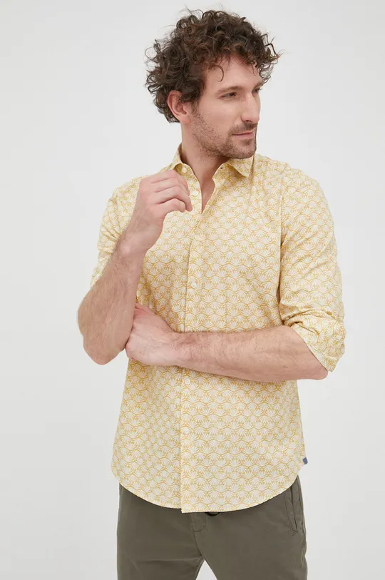 κίτρινο Βαμβακερό πουκάμισο Sisley Ανδρικά
