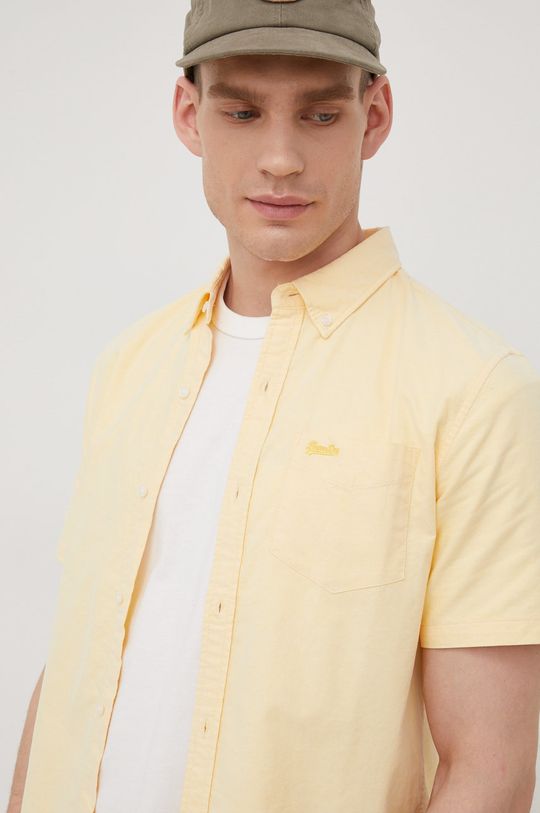 jasny żółty Superdry koszula bawełniana