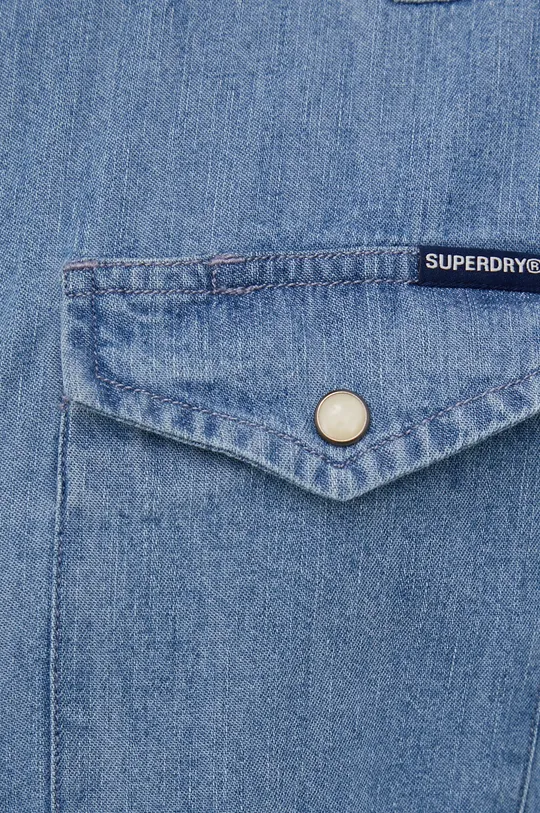 Superdry koszula bawełniana niebieski