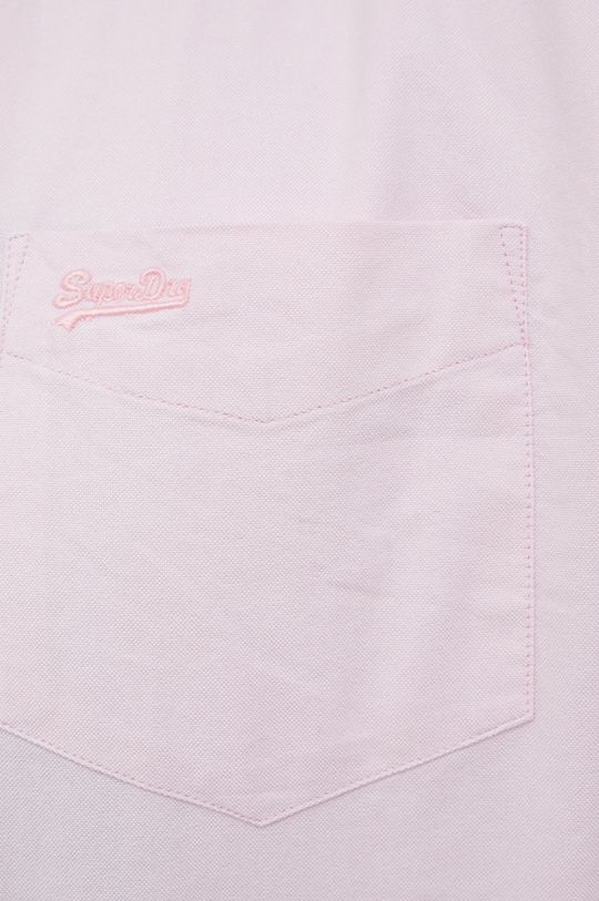Bavlněné tričko Superdry pastelově růžová