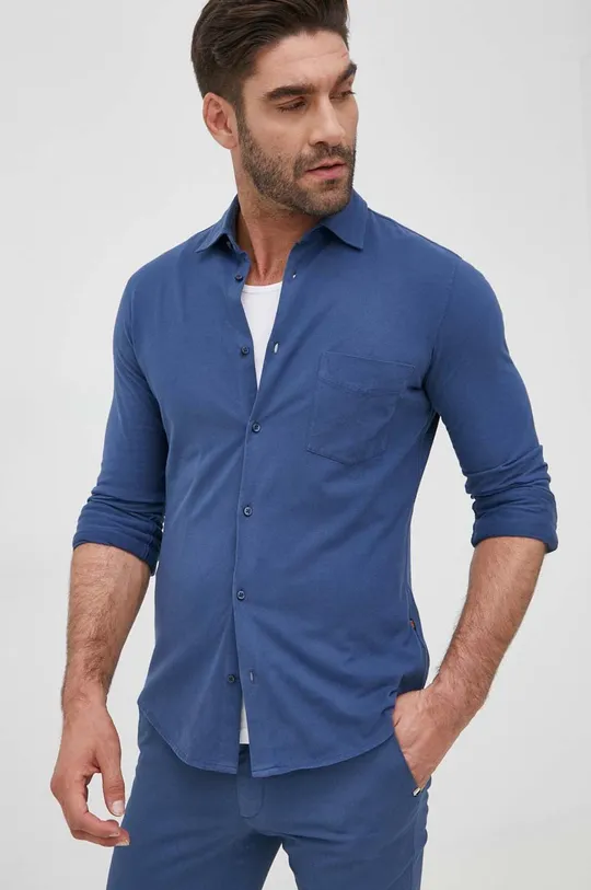 σκούρο μπλε Βαμβακερό πουκάμισο BOSS Boss Casual