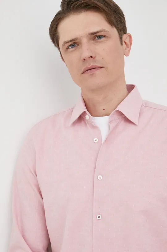 roza Košulja s dodatkom lana BOSS Muški