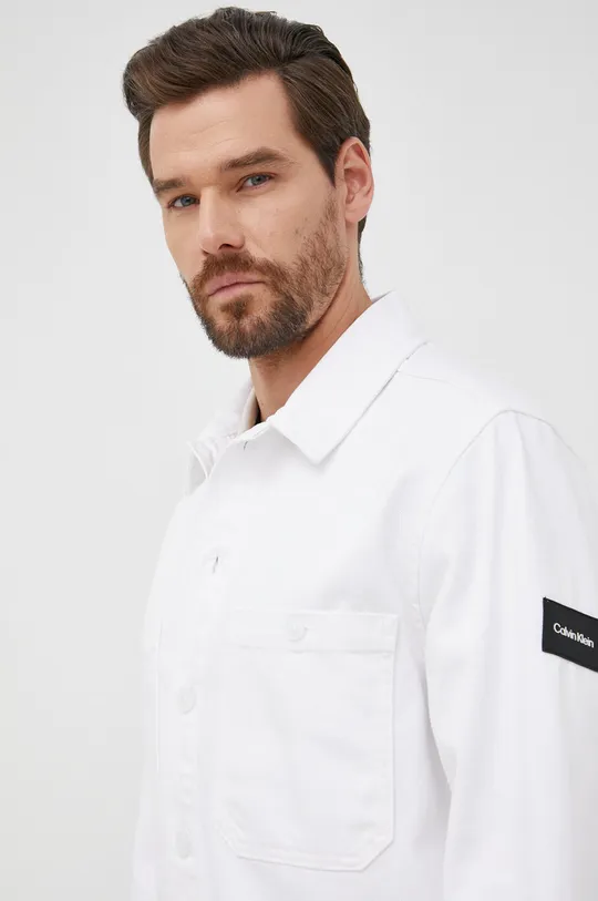 biela Rifľová košeľa Calvin Klein Pánsky