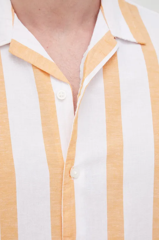 pomarańczowy Selected Homme koszula z domieszką lnu