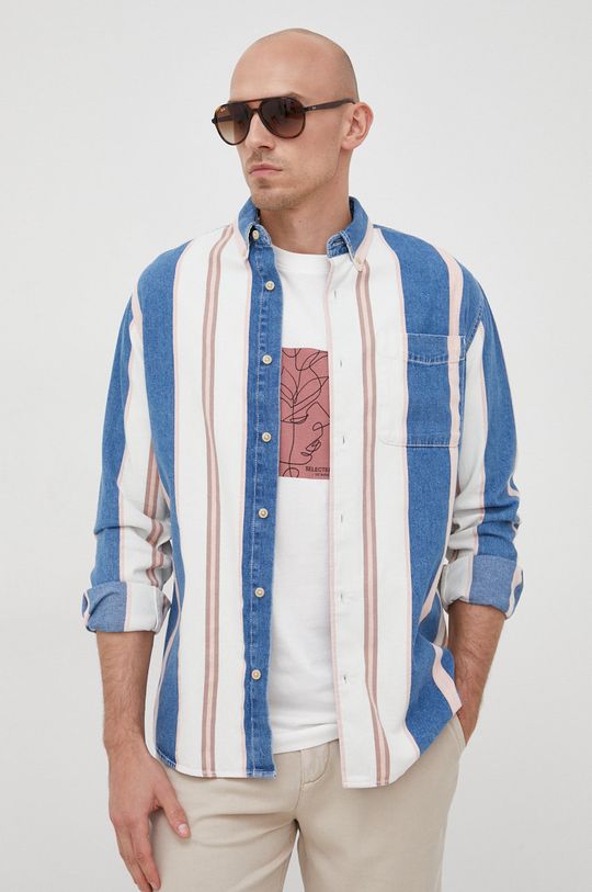 námořnická modř Bavlněné tričko Selected Homme Pánský