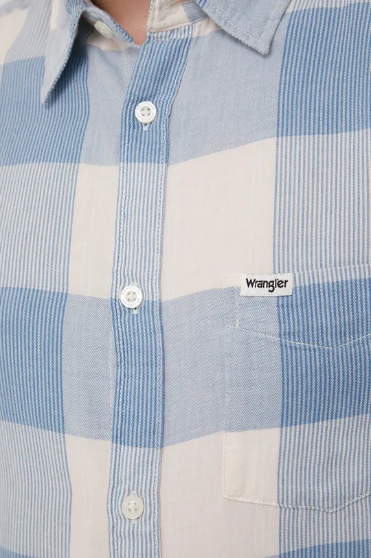 Βαμβακερό πουκάμισο Wrangler μπλε