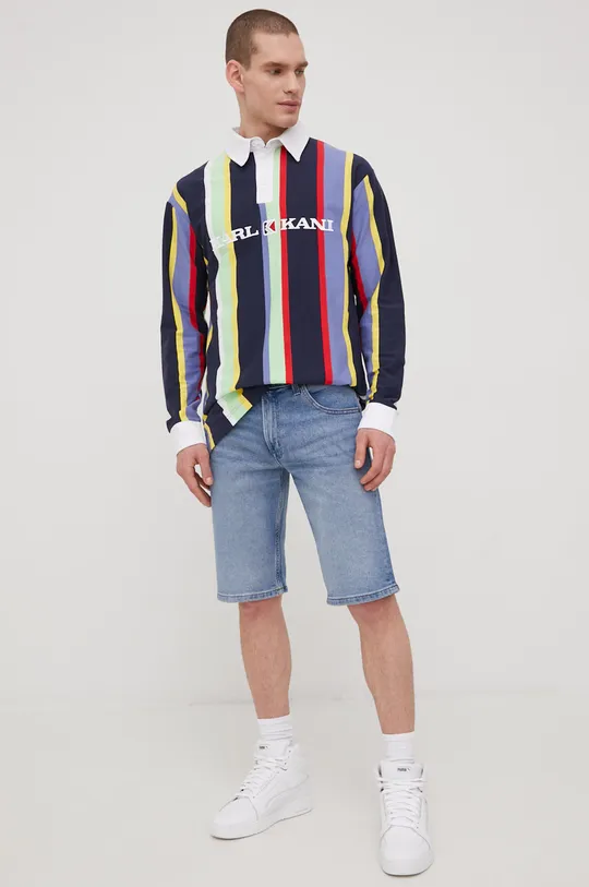 Βαμβακερή μπλούζα με μακριά μανίκια Karl Kani πολύχρωμο