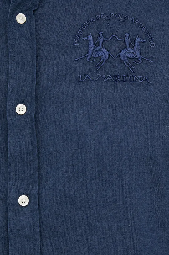 La Martina koszula z domieszką lnu Męski
