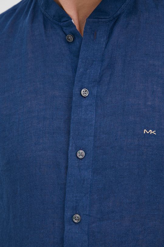Lanena srajca Michael Kors mornarsko modra