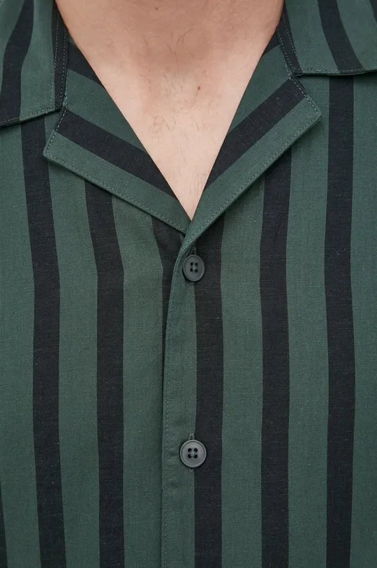 Lindbergh koszula z domieszką lnu zielony