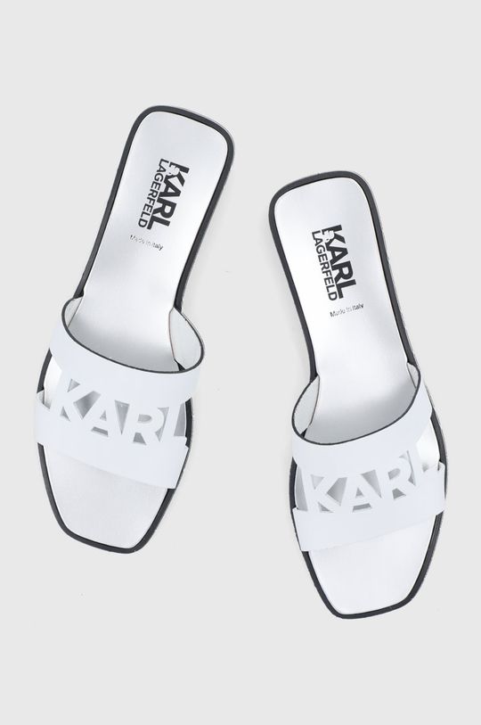 bílá Kožené pantofle Karl Lagerfeld Skoot Ii