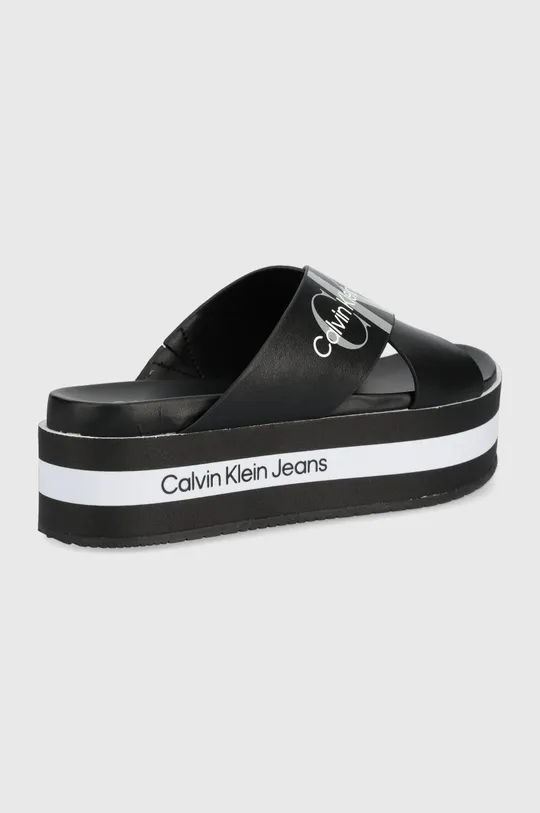 Kožené šľapky Calvin Klein Jeans čierna