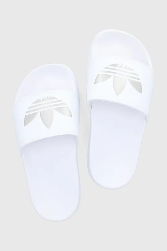 white adidas Originals sliders Adilette