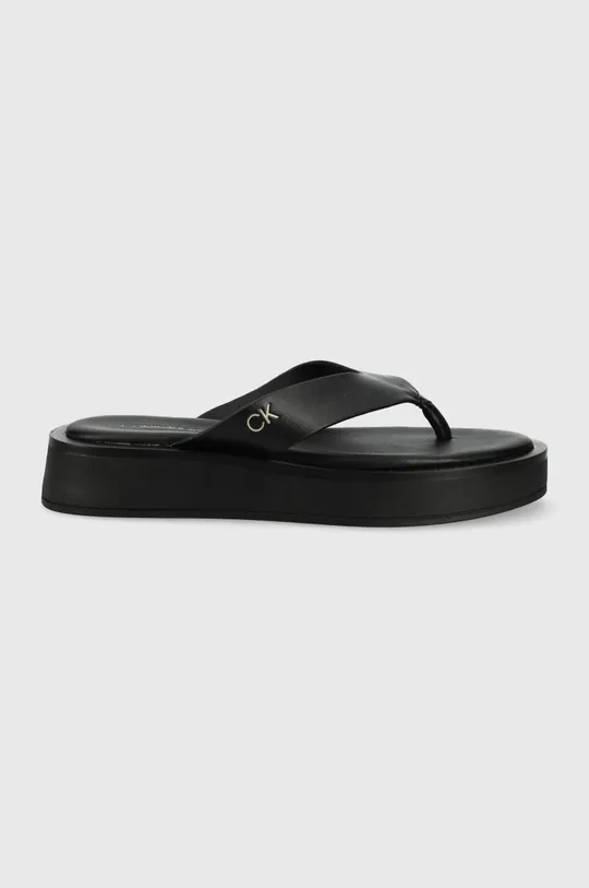 fekete Calvin Klein bőr flip-flop Női