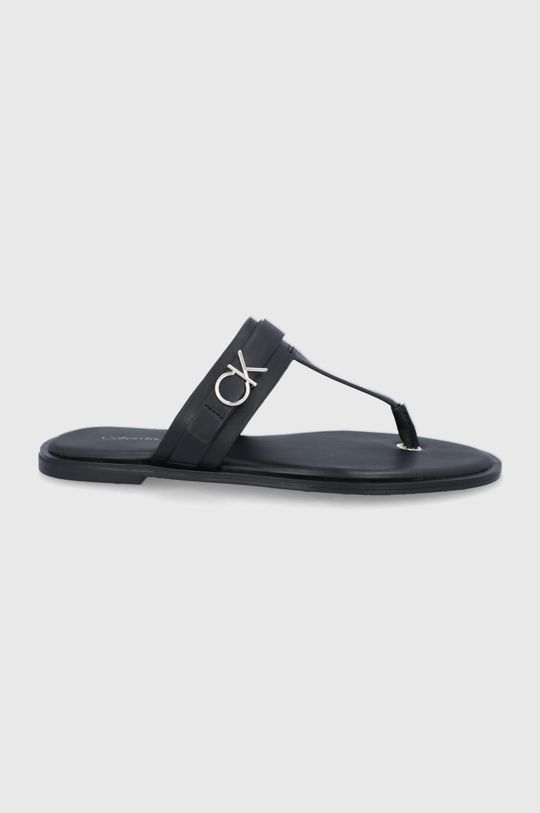 černá Kožené sandály Calvin Klein Dámský