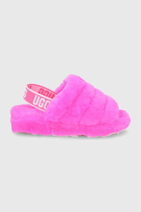 fioletowy UGG kapcie wełniane Fluff Yeah Slide Damski