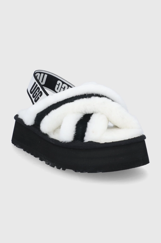 UGG kapcie wełniane Disco Cross Slide biały