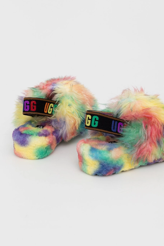 Vunene papuče UGG Fluff Yeah Pride  Vanjski dio: Merino vuna Unutrašnji dio: Tekstilni materijal, Merino vuna Potplat: Sintetički materijal