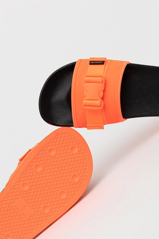 orange adidas Originals sliders