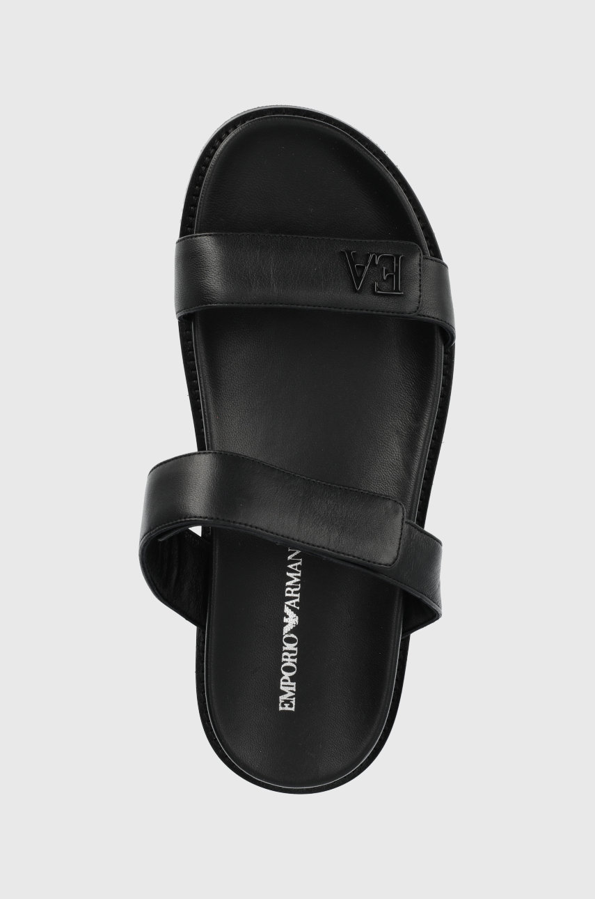 czarny Emporio Armani klapki skórzane X3P778.XF271.00002